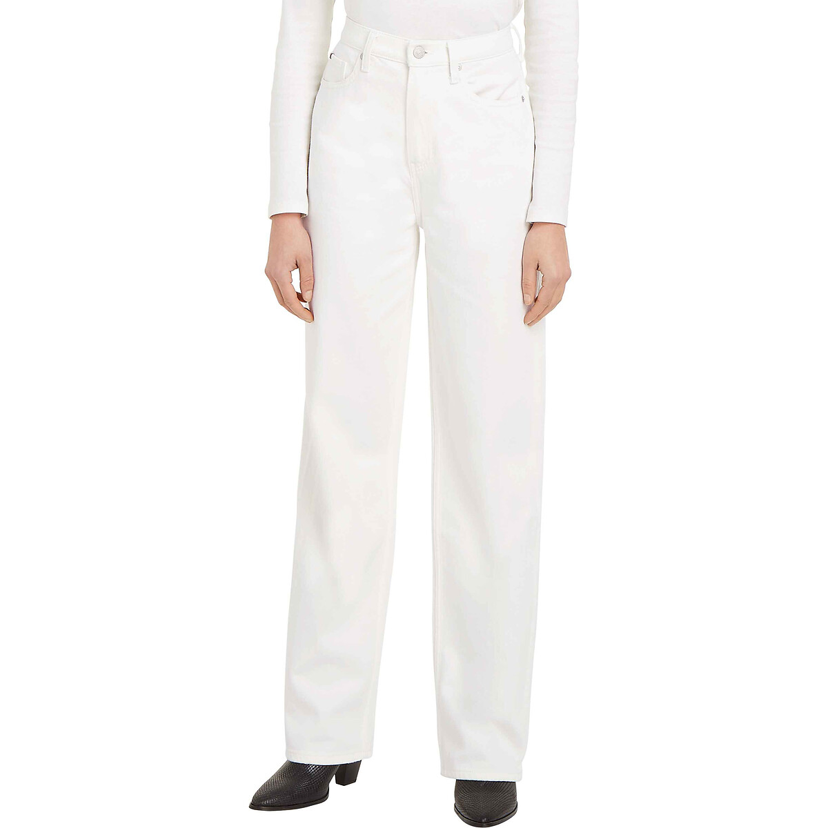 Straight High Waist Jeans white, TOMMY HILFIGER