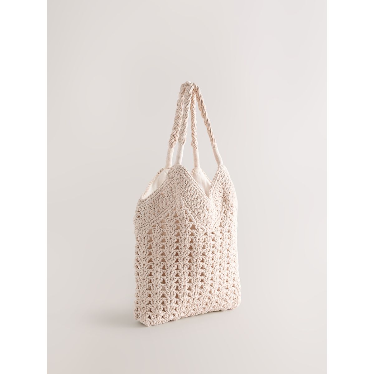 Sac porté épaule style macramé naturel, NEXT
