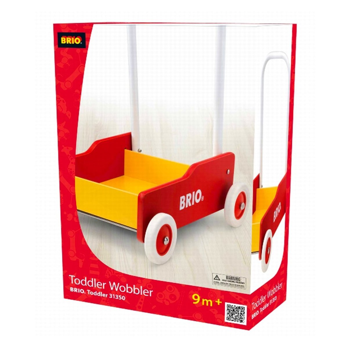 Chariot de marche rouge et jaune multicolore, BRIO