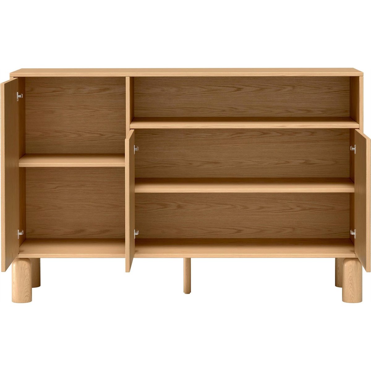Buffet 3 portes avec niche SANDEN décor chêne bookmatch, RECOLLECTION