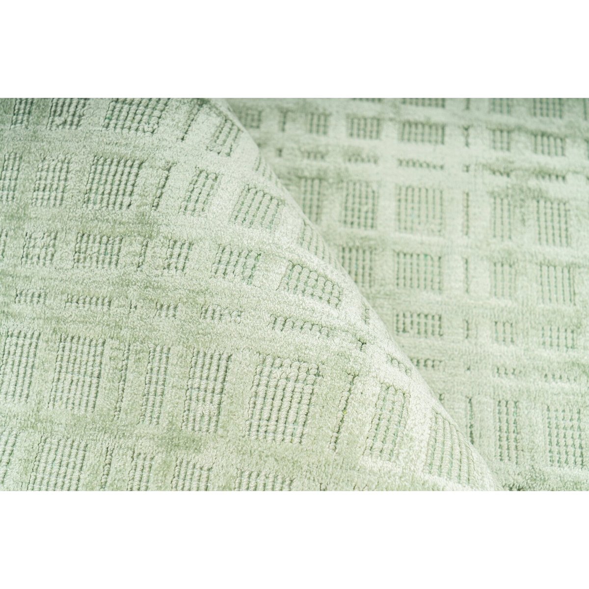 Tapis rectangulaire en viscose, KARMA vert menthe, RECOLLECTION
