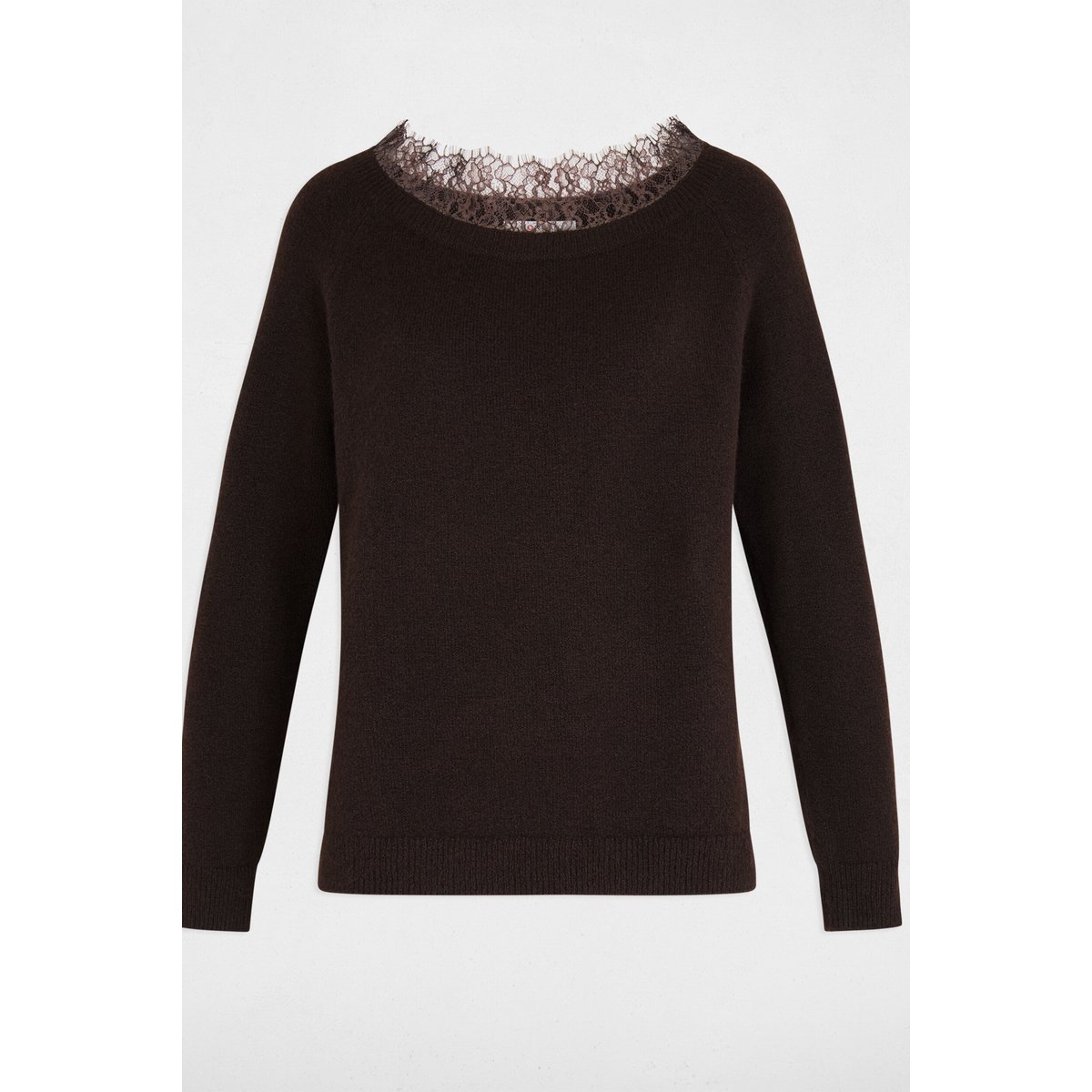 Pull col bateau marron foncé, MORGAN