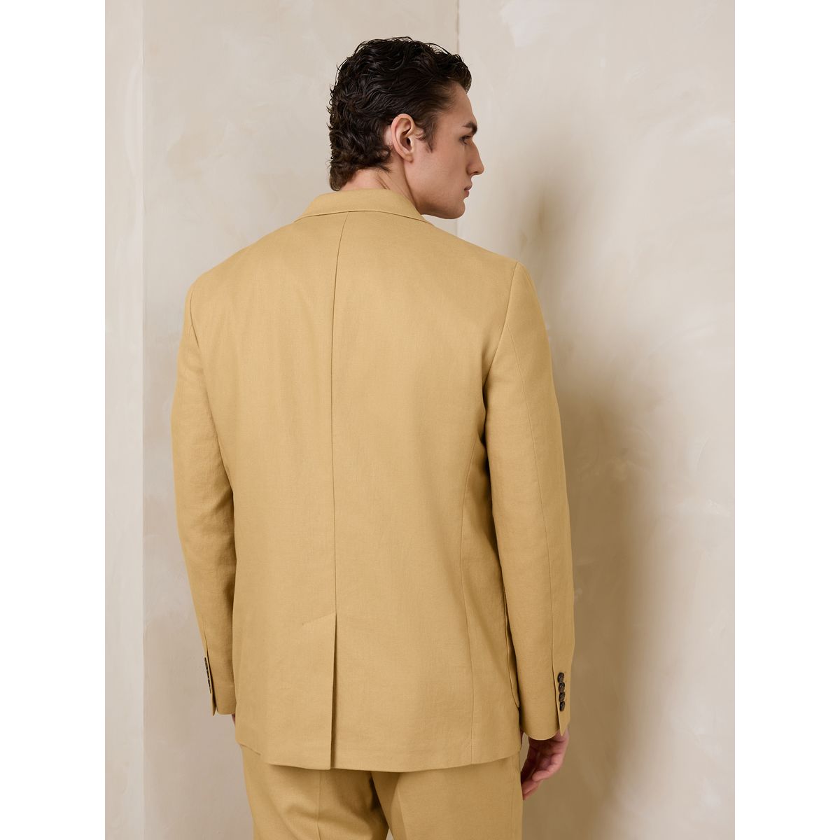 Veste de costume en lin et coton n. premium jaune, NEXT