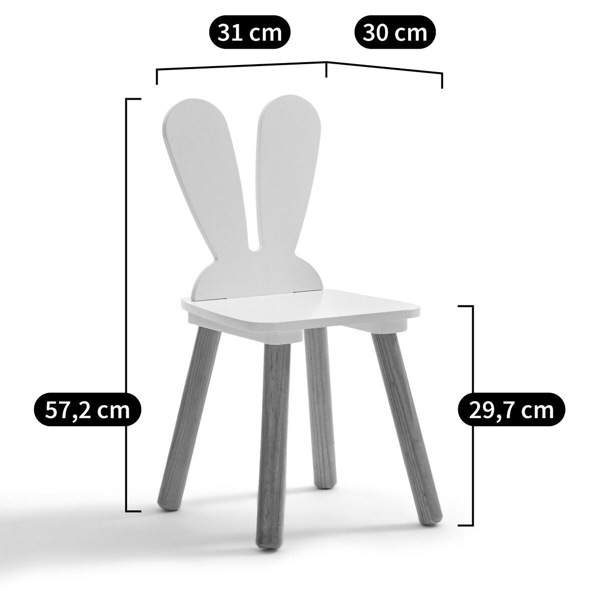 Silla conejito de guardería, Aglaee blanco/madera, LA REDOUTE INTERIEURS