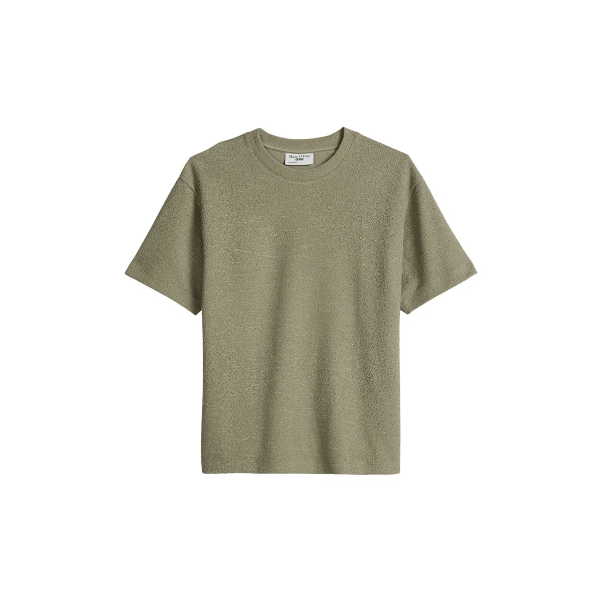 T-shirt relaxed avec une fine structure bouclée vert, MARC O’POLO DENIM