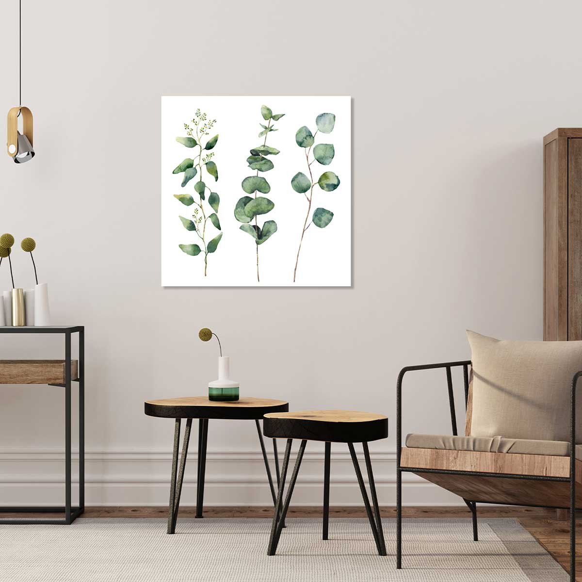 Tableau aquarelle eucalyptus tableau alu dibond, HEXOA