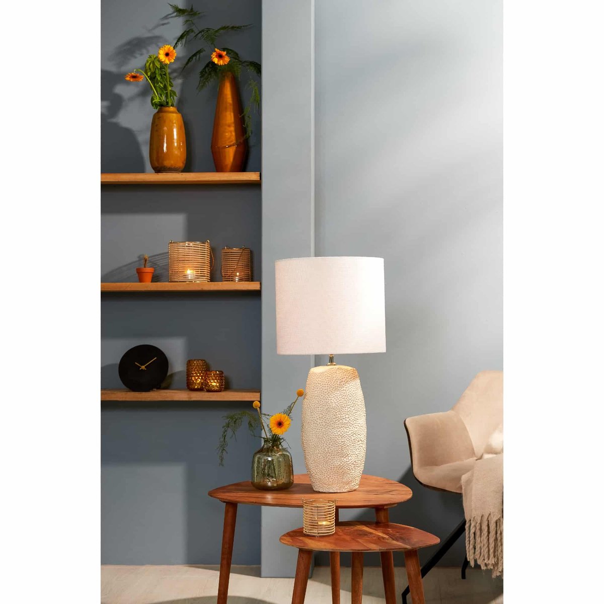 Pied De Lampe - Kyara - Crème beige, LIGHT & LIVING