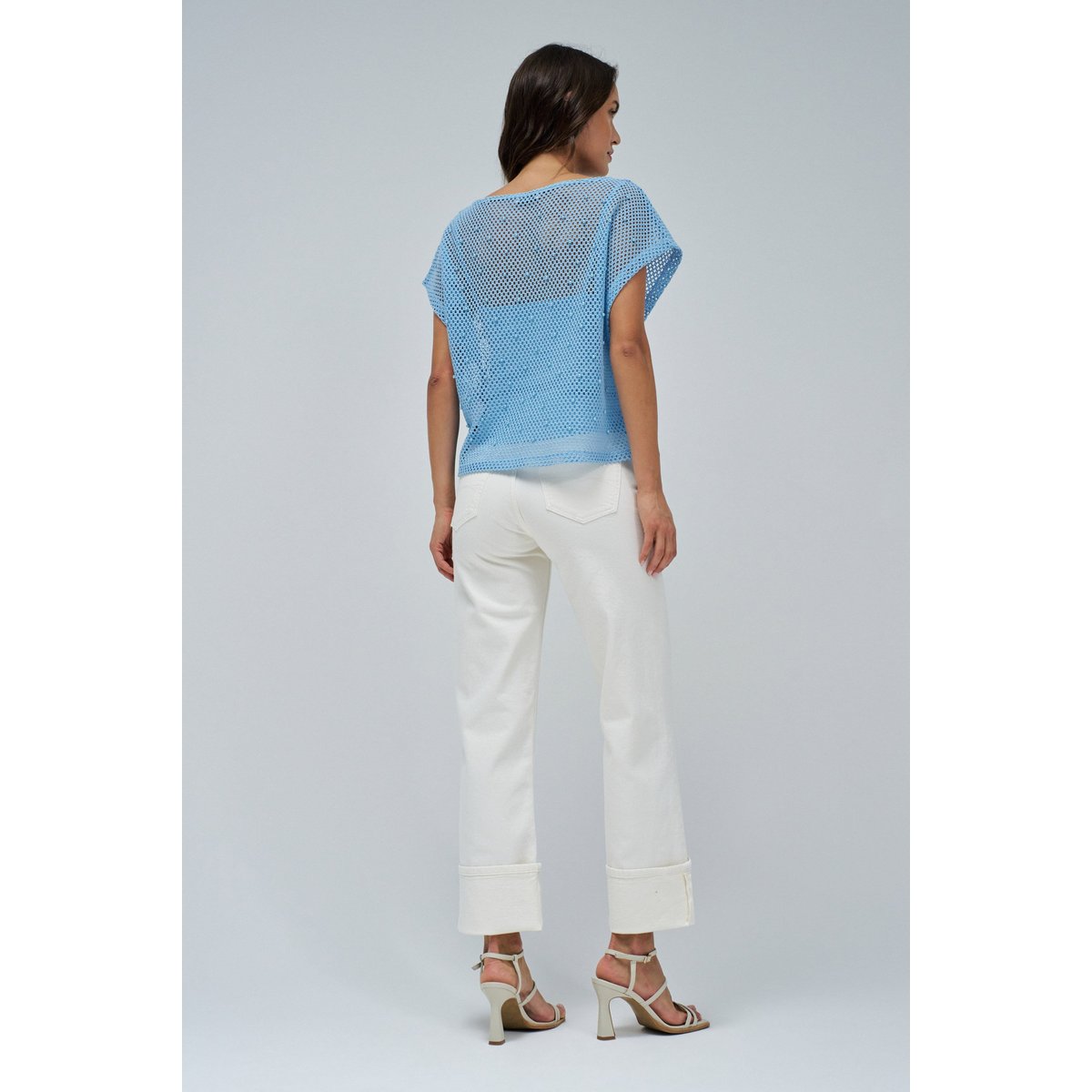 T-SHIRT EN CROCHET bleu marine, SALSA JEANS