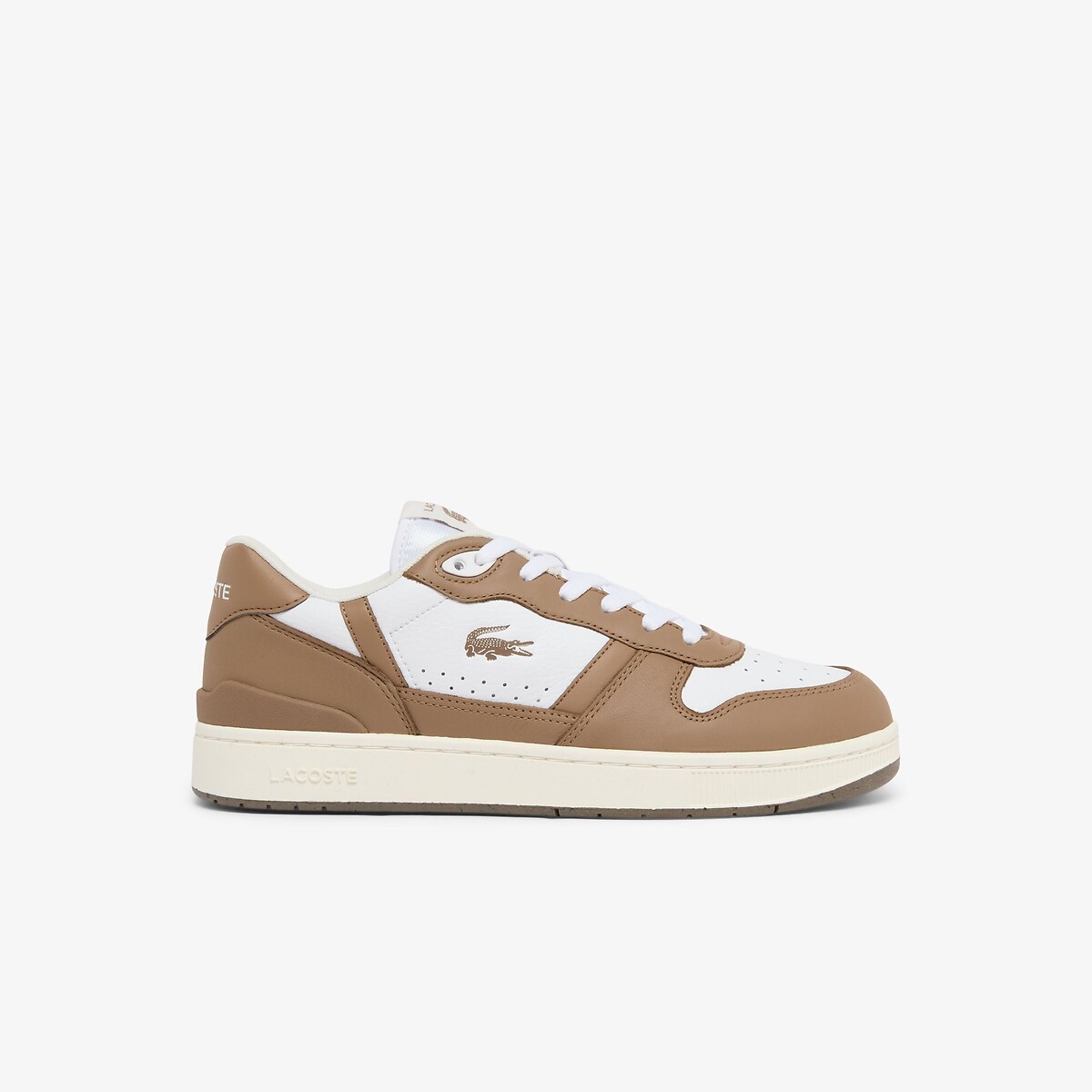 Baskets basses T-ClIP SET blanc/marron, LACOSTE