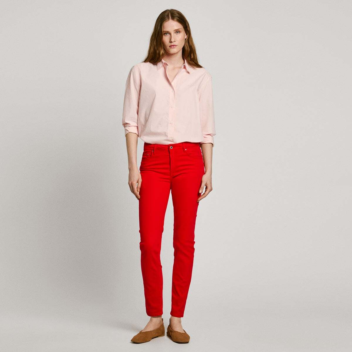 Pantalon Coupe Skinny 5 Poches rouge, PEPE JEANS