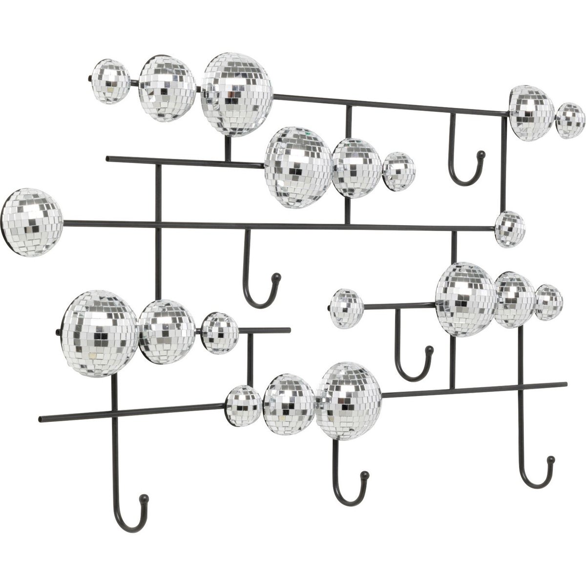 Portemanteau mural boules disco, DISCO BALLS argent, KARE DESIGN