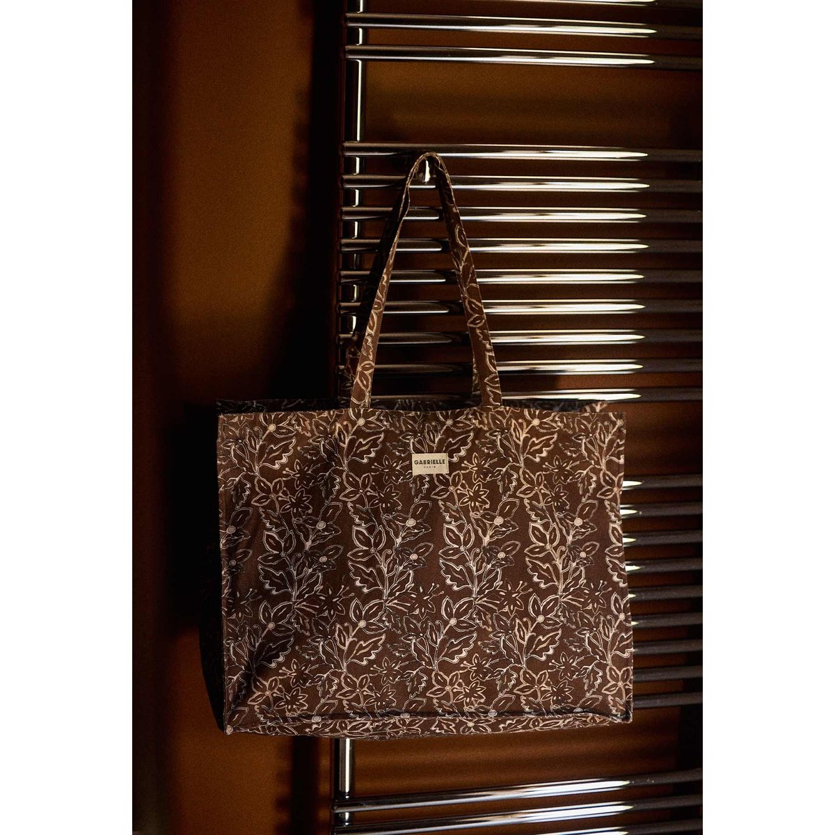 Sac week-end en coton, CHANTILLY marron chantilly, GABRIELLE PARIS