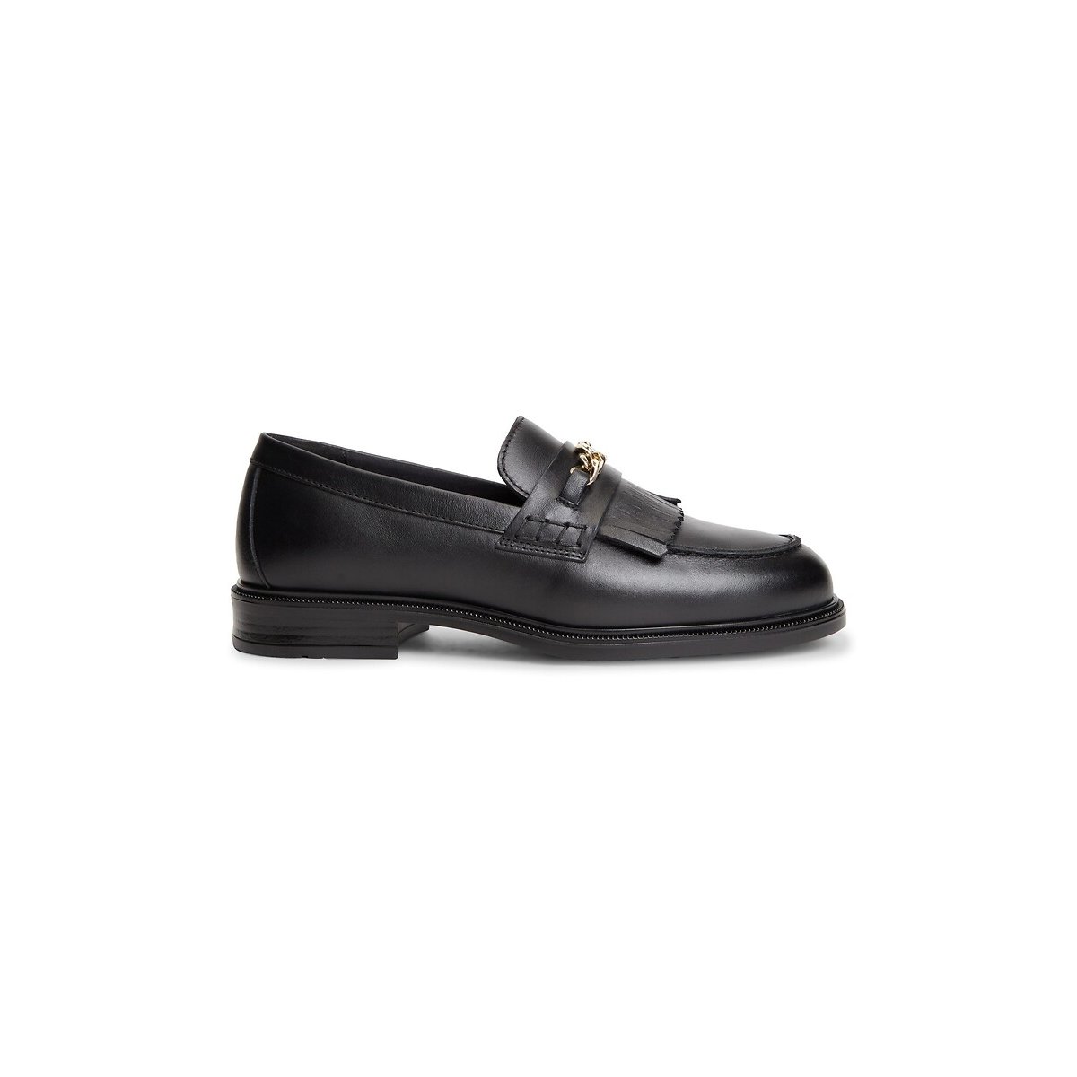Mocassins en cuir, franges noir, TOMMY HILFIGER