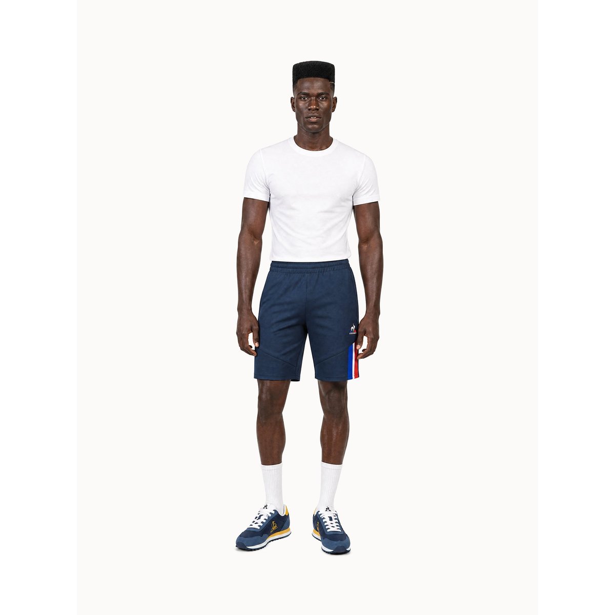 Short avec détails tricolores Teamsport dress blues, LE COQ SPORTIF