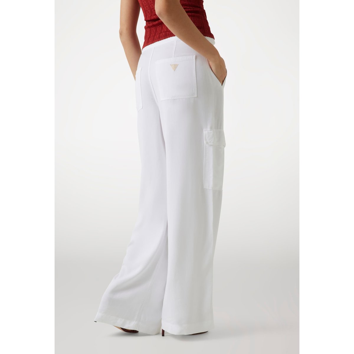 Pantalon Cargo Coupe Décontractée blanc, GUESS