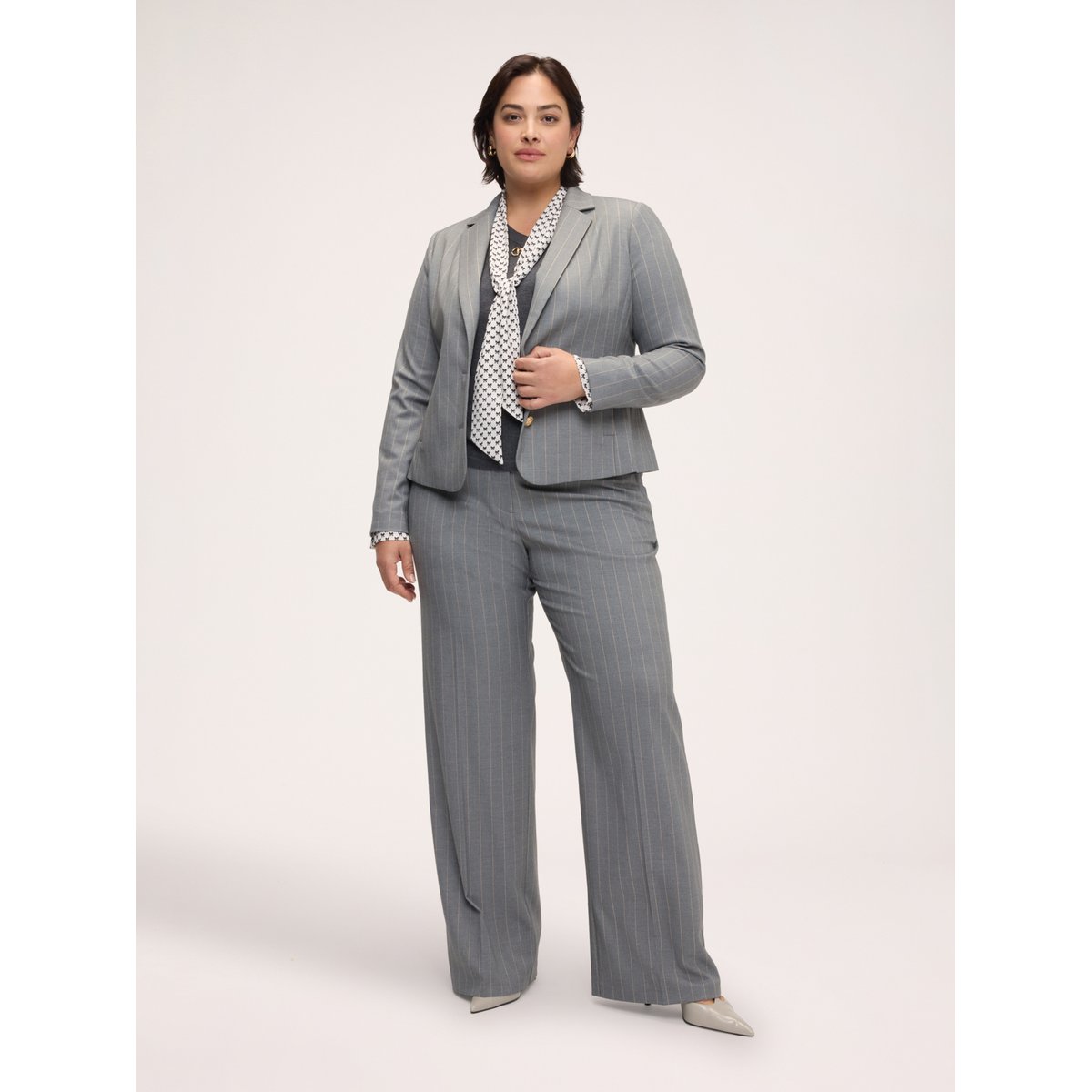 Pantalon Wide Leg à rayures tennis gris, FIORELLA RUBINO