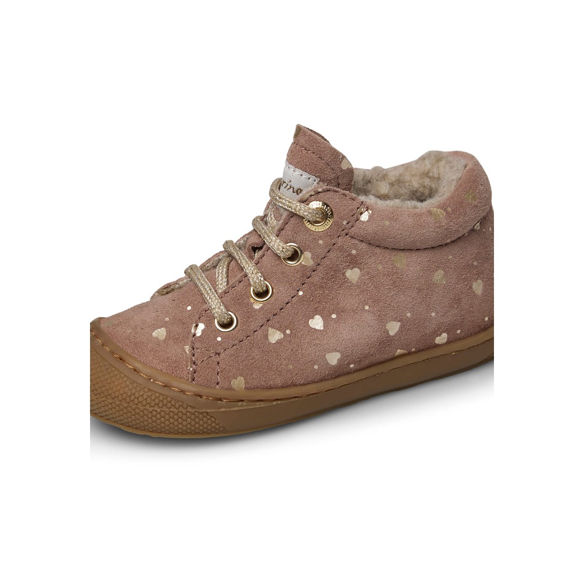 Chaussures premiers pas en suède COCOON rose poudré, NATURINO