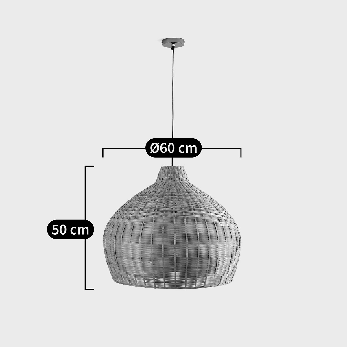 Suspension en bambou tressé Ø60 cm, Vani naturel, LA REDOUTE INTERIEURS