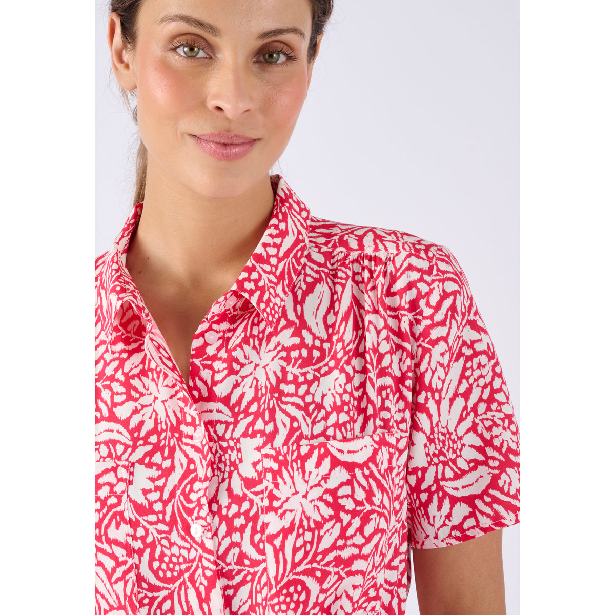 Robe-chemise imprimée CLIMATYL rose fleuri, DAMART