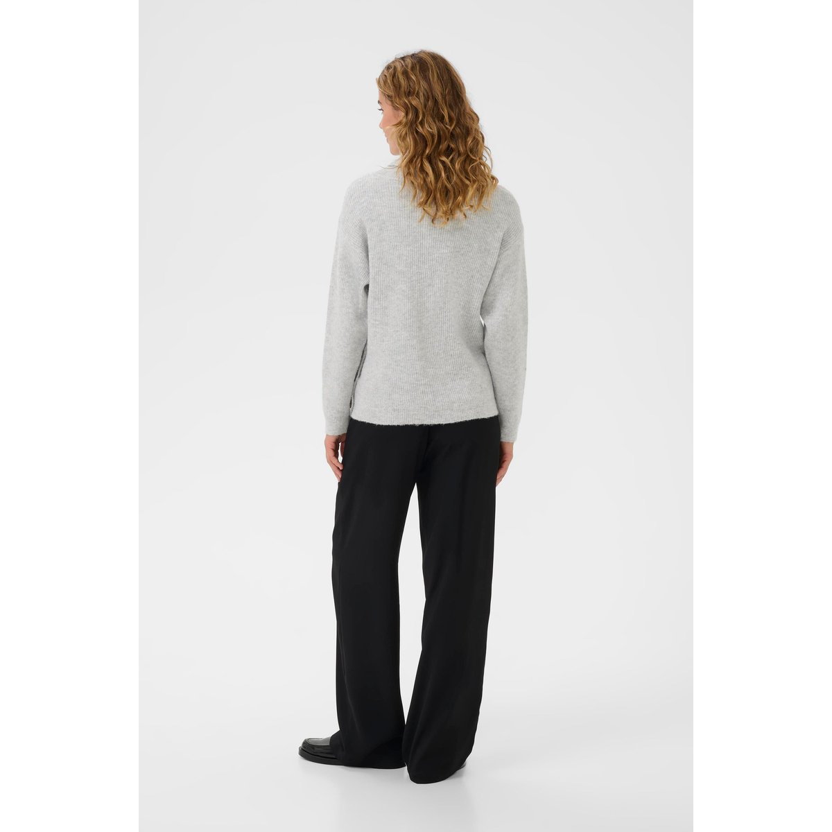 Pullover tricoté gris light grey melnage, CREAM