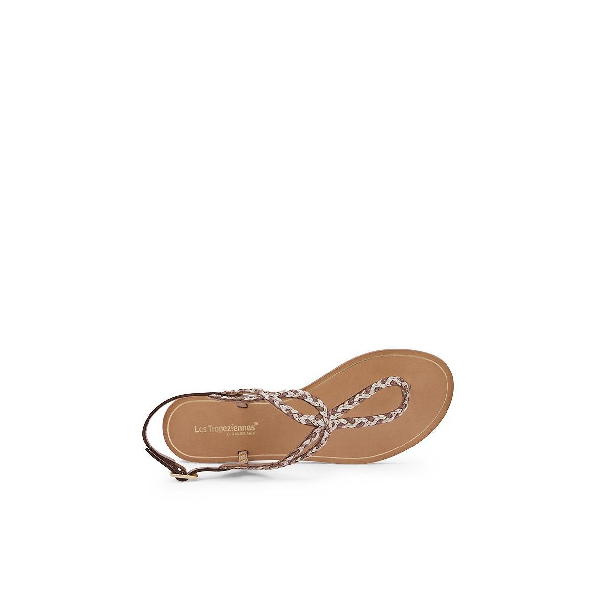 Sandales tongs en cuir Homela marron clair, LES TROPEZIENNES PAR M.BELARBI