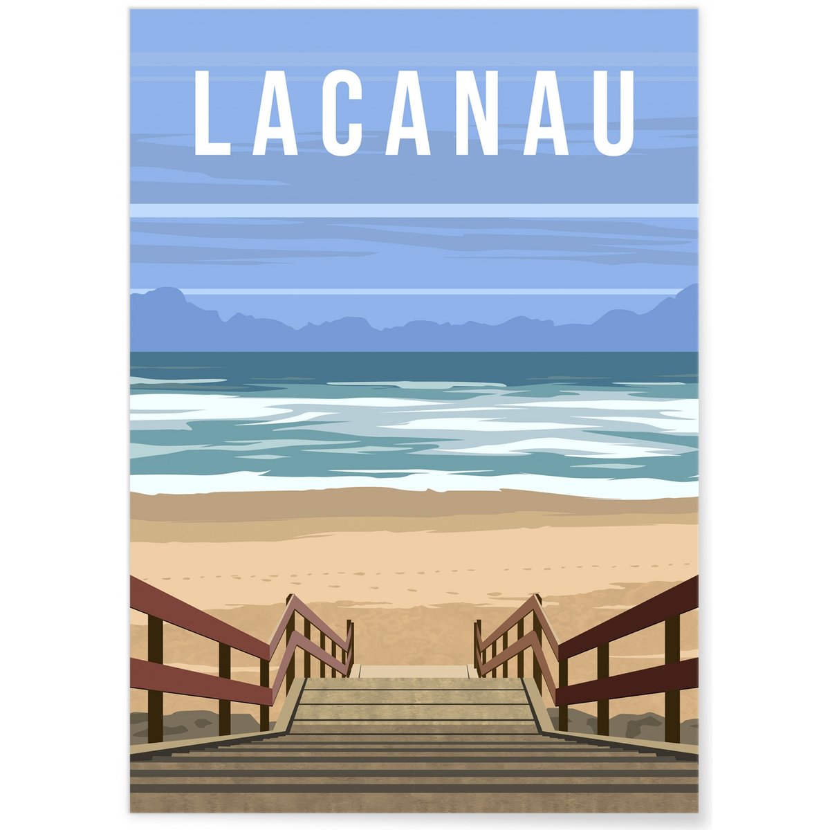 Affiche ville Lacanau blanc, L'AFFICHERIE