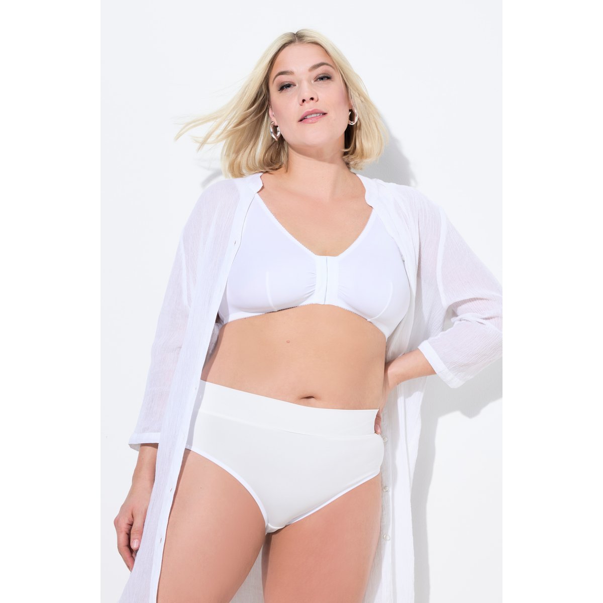 Culotte de sport, coupe midi. Séchape rapide blanc neige, ULLA POPKEN