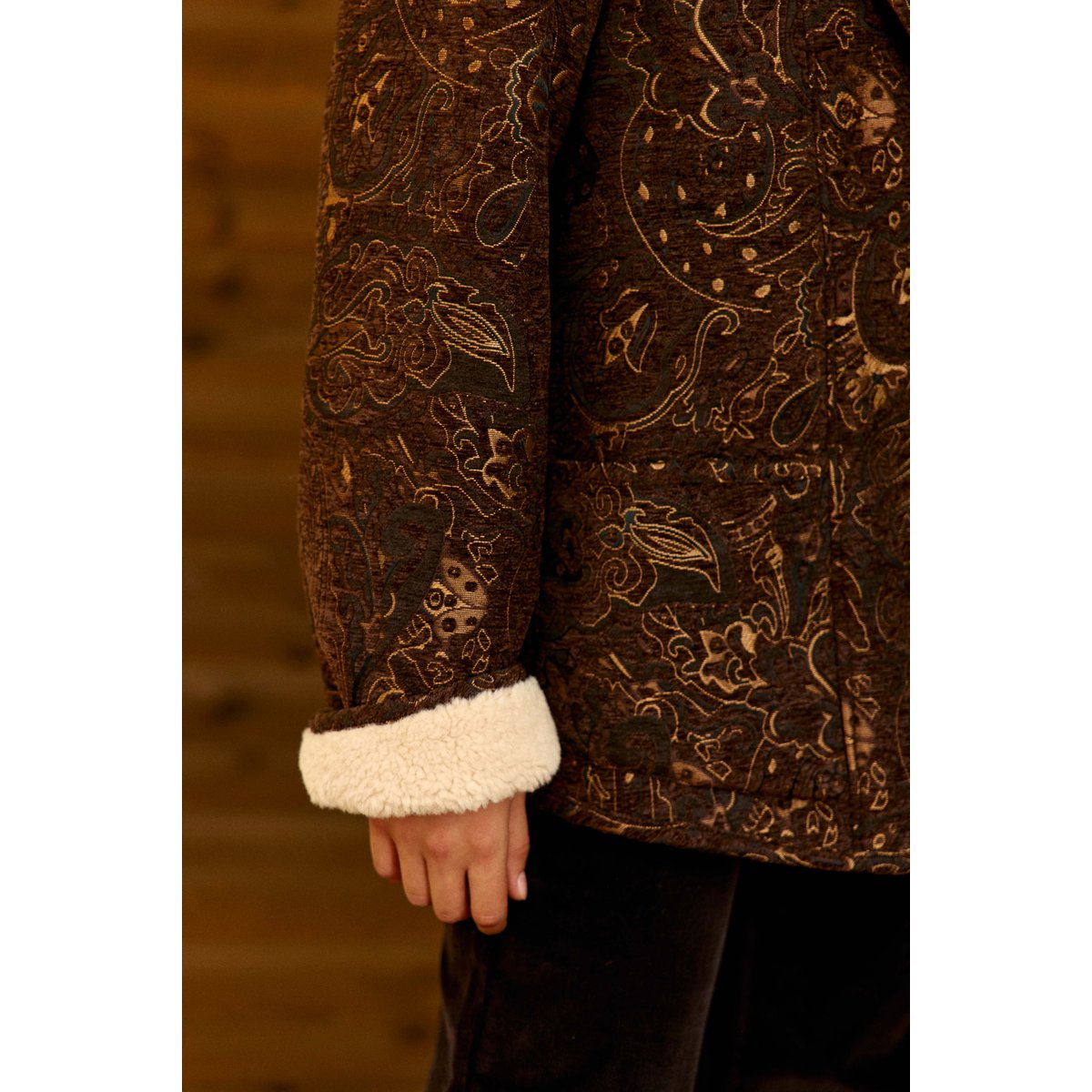 MANTEAU imprimé cachemire NOELIA 16-marron, LA PETITE ETOILE