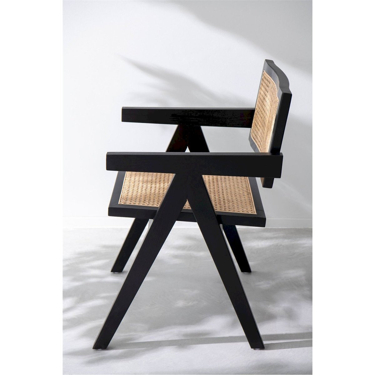 Chaise en frêne et rotin noir et rotin naturel, RECOLLECTION