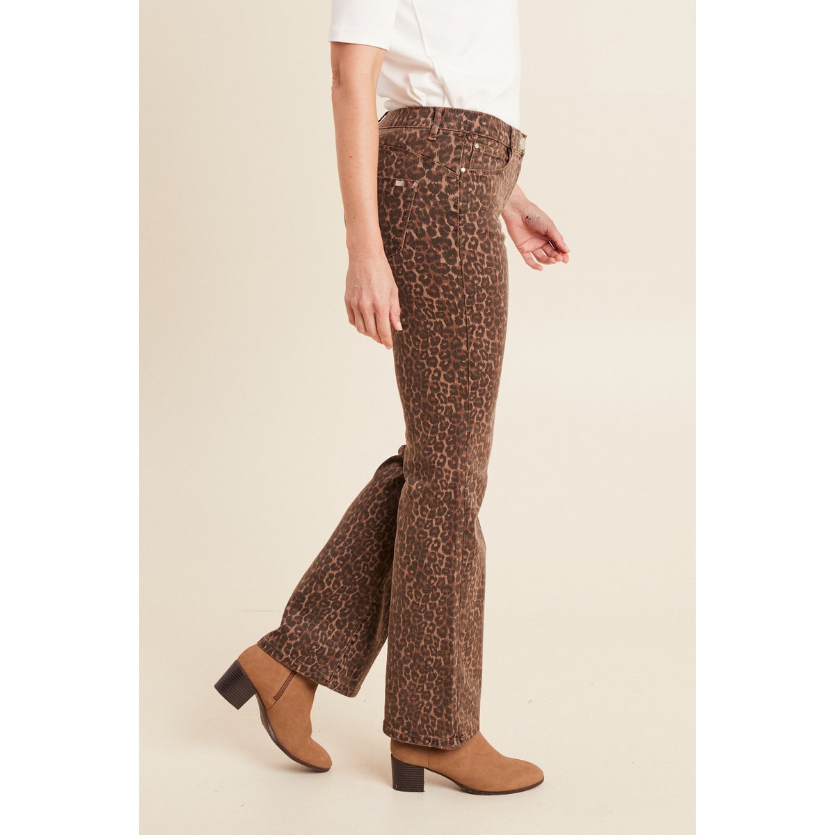 Pantalon magique L'Unique coupe bootcut marron cognac, BREAL