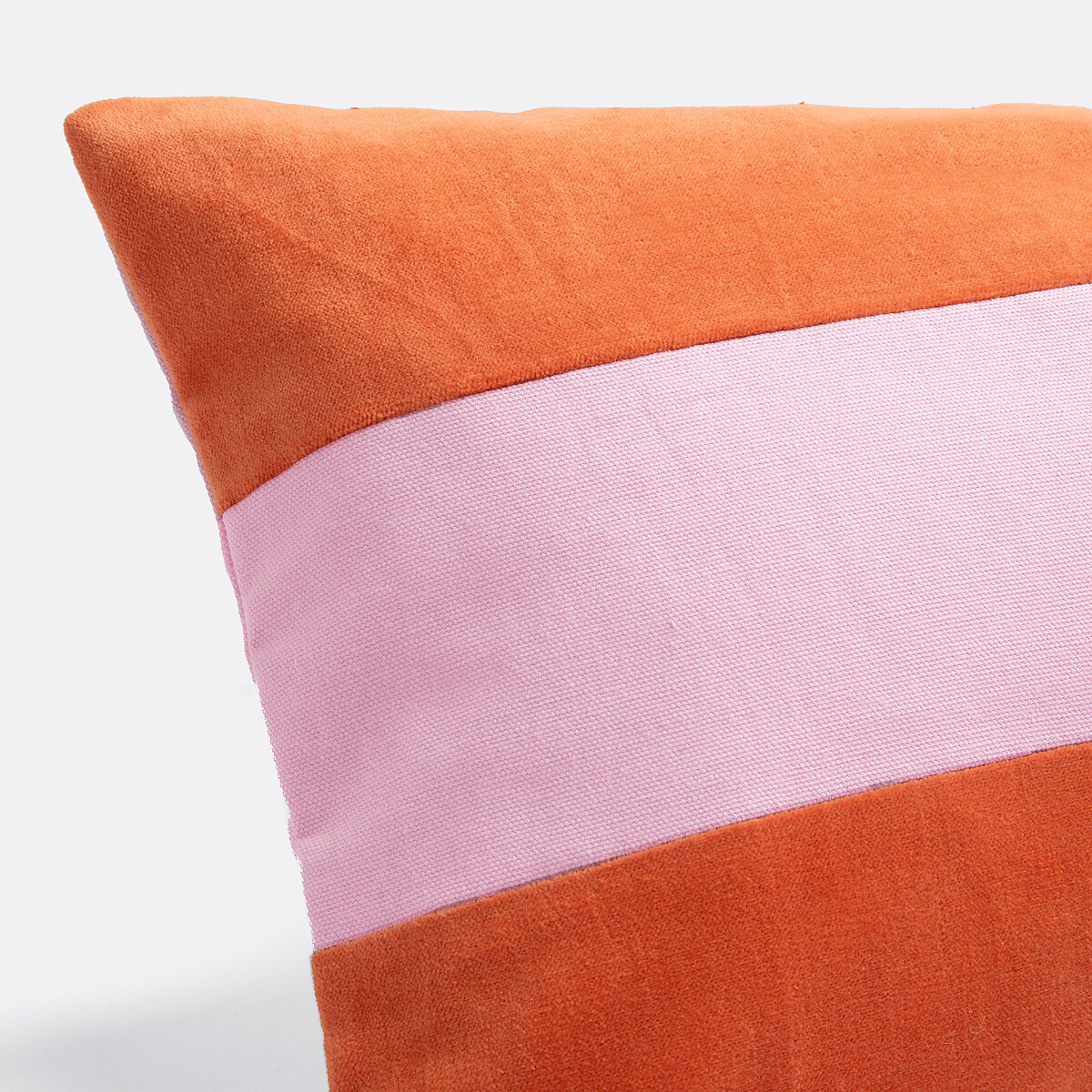 Housse de coussin en velours, TABAKA orange/rose, LA REDOUTE INTERIEURS
