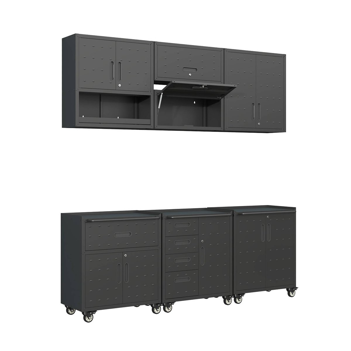 Meubles de rangement pour garage 6 modules acier BOBBY noir, SWEEEK