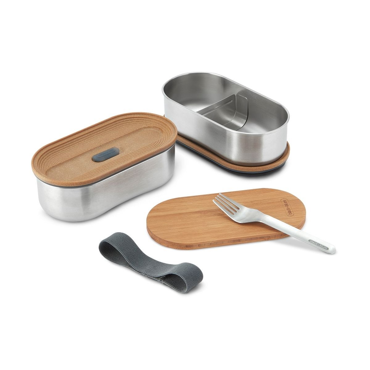 Boîte repas bento double compartiment couleur unique, BLACK + BLUM