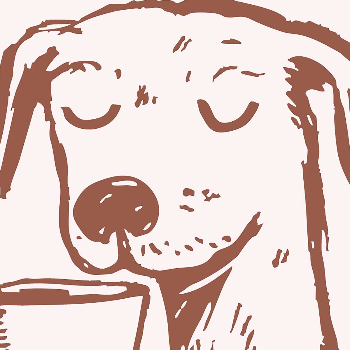 Tableau Paws & Sip chien café toile imprimée, HEXOA