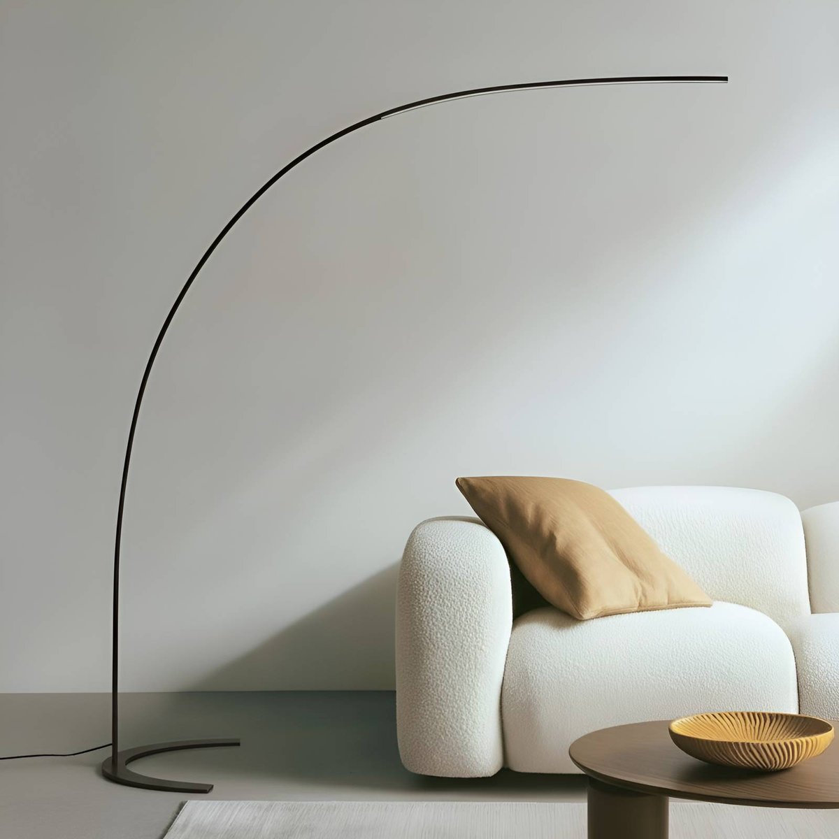 Lampadaire en métal moderneLED, Danua noir, LINDBY