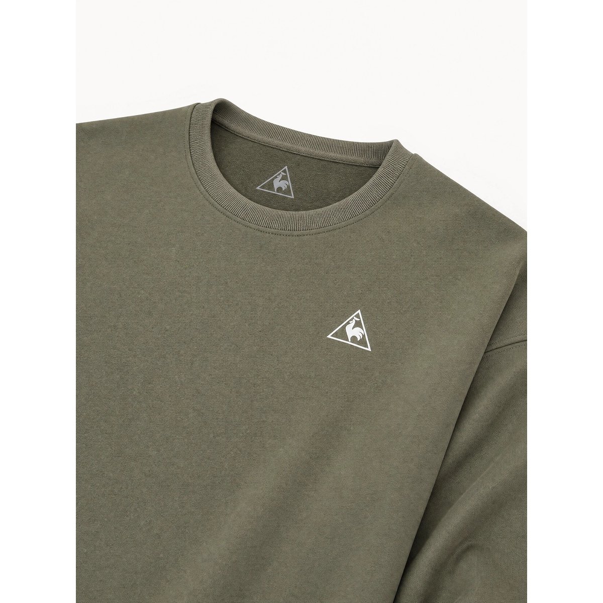 Sweat col rond relax en double face kaki, LE COQ SPORTIF