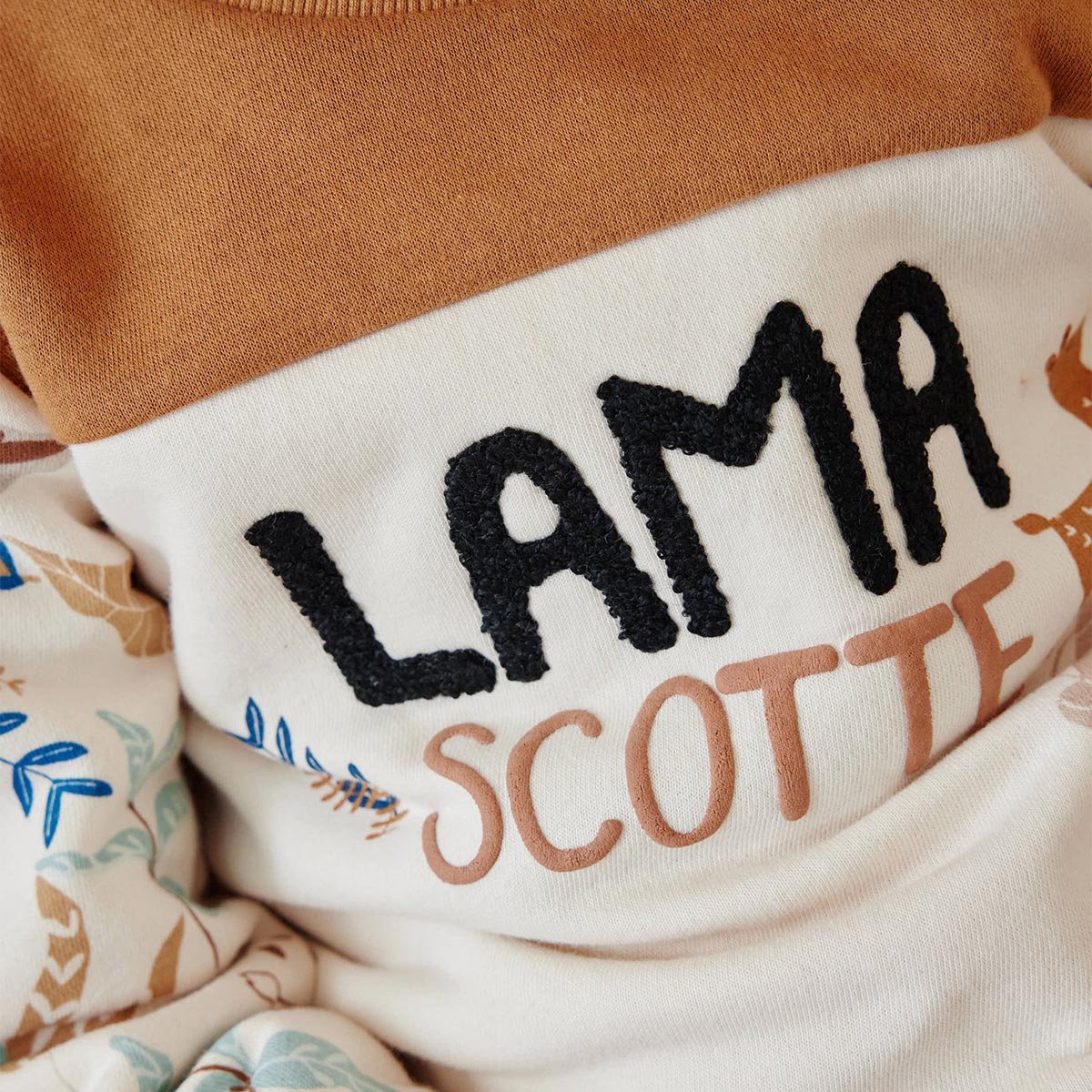 Sweat-shirt enfant en molleton Lamascotte ecru, PETIT BEGUIN