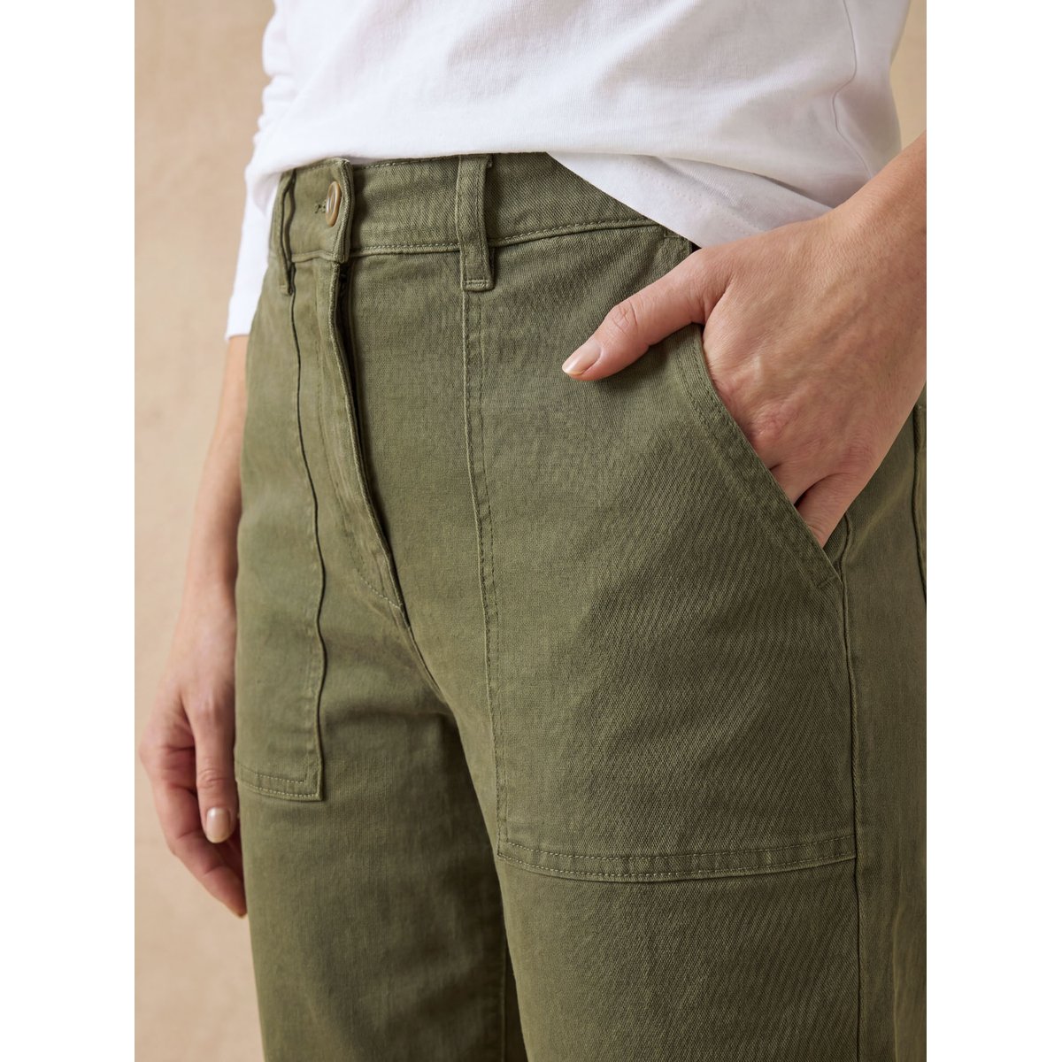 Pantalon cargo 7/8ème femme kaki, DAXON