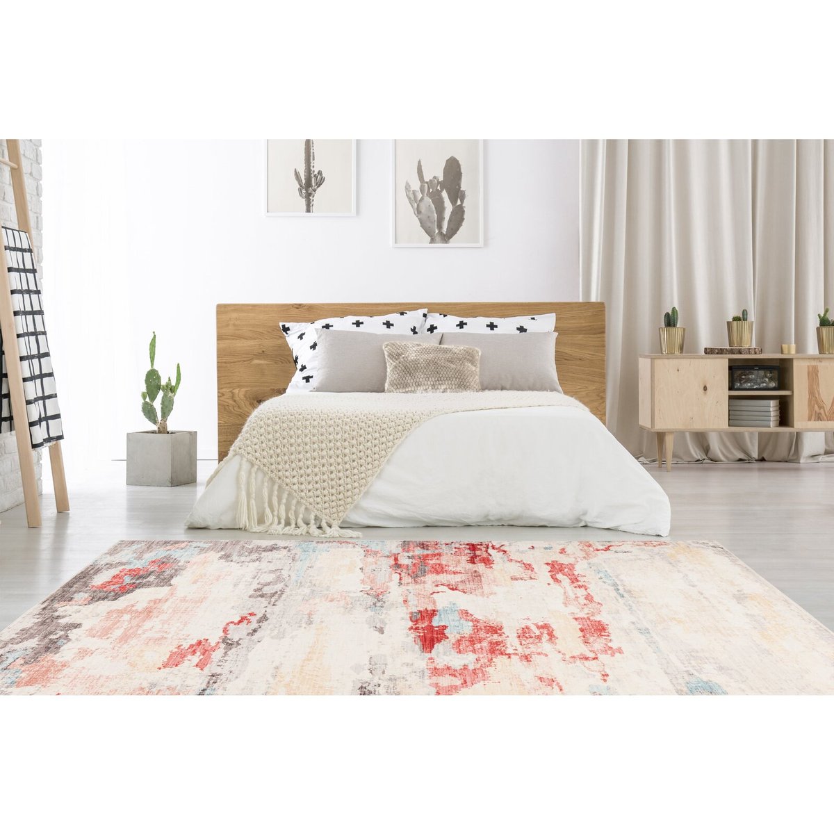 Tapis rectangulaire fait main, PIEMONT multicolore, RECOLLECTION
