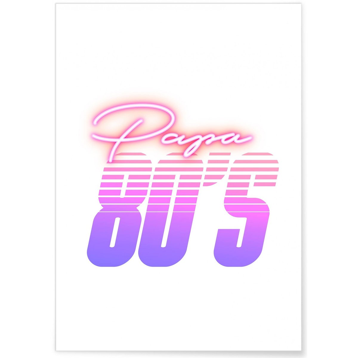 Affiche Papa 80's blanc, L'AFFICHERIE