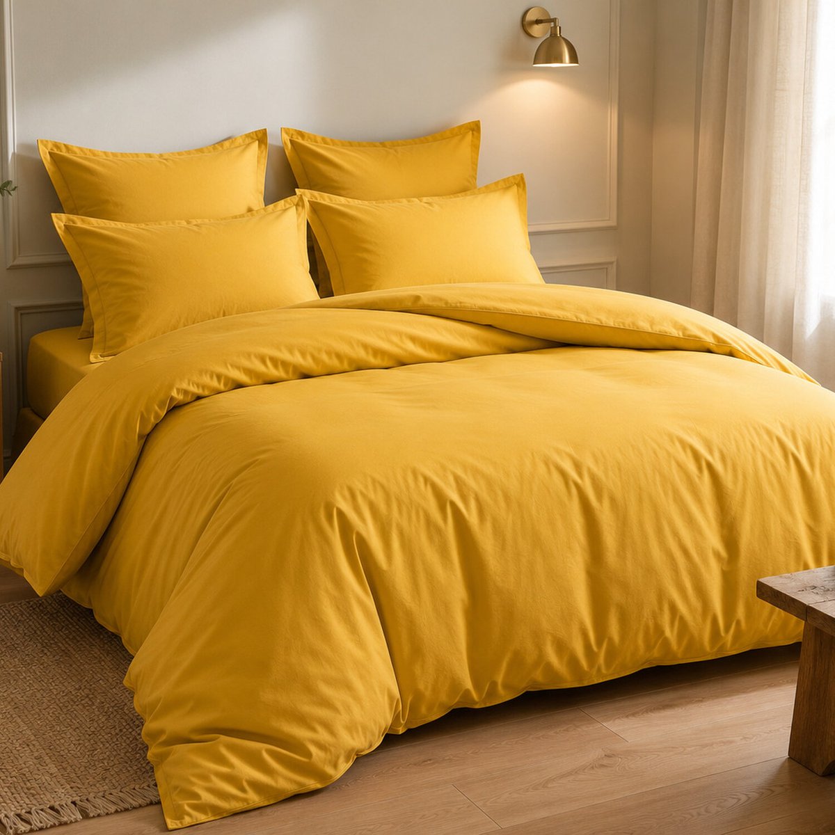Parure Housse De Couette 100% Coton 57fils gold, C DESIGN HOME TEXTILE