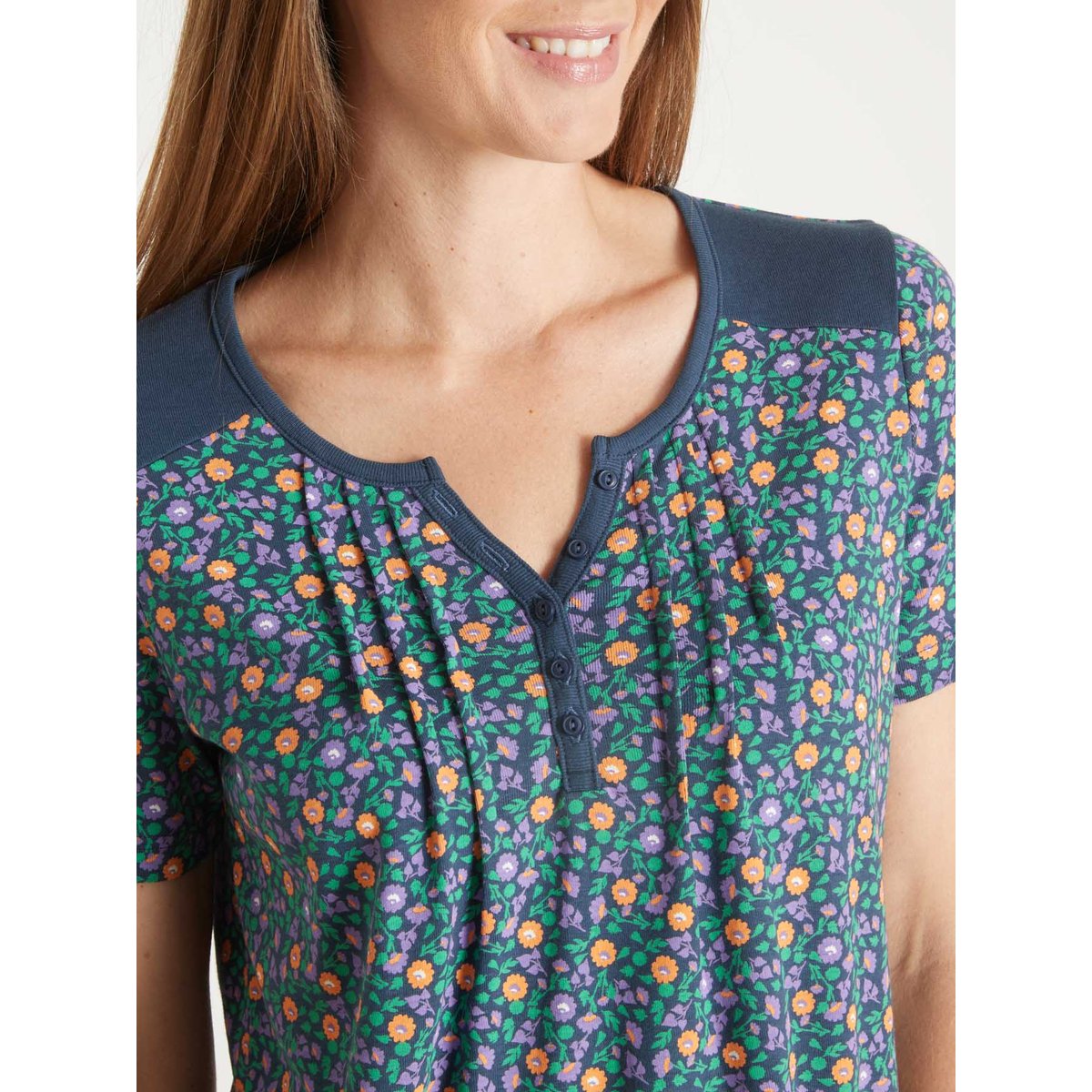 Tee-shirt coton manches courtes imprimé marine, DAXON