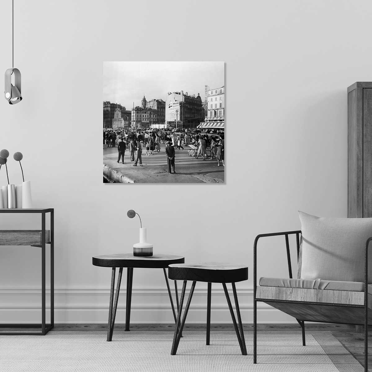 Photo vintage de Marseille - Quai des Belges tableau alu dibond, HEXOA