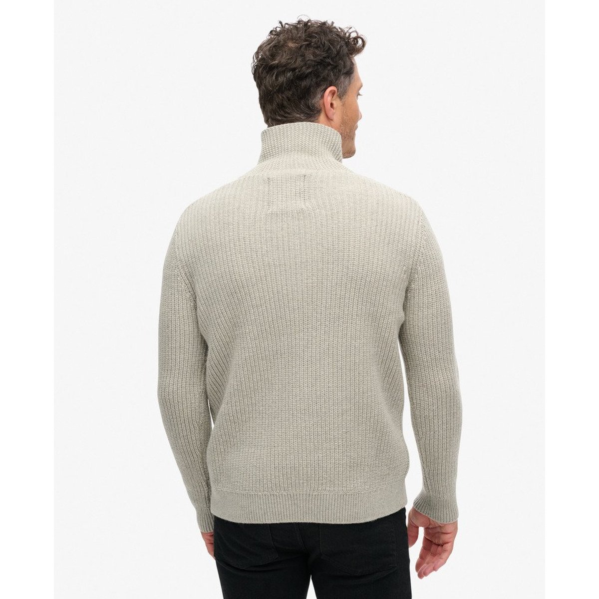 Pull à col châle Merchant Store gris chiné, SUPERDRY