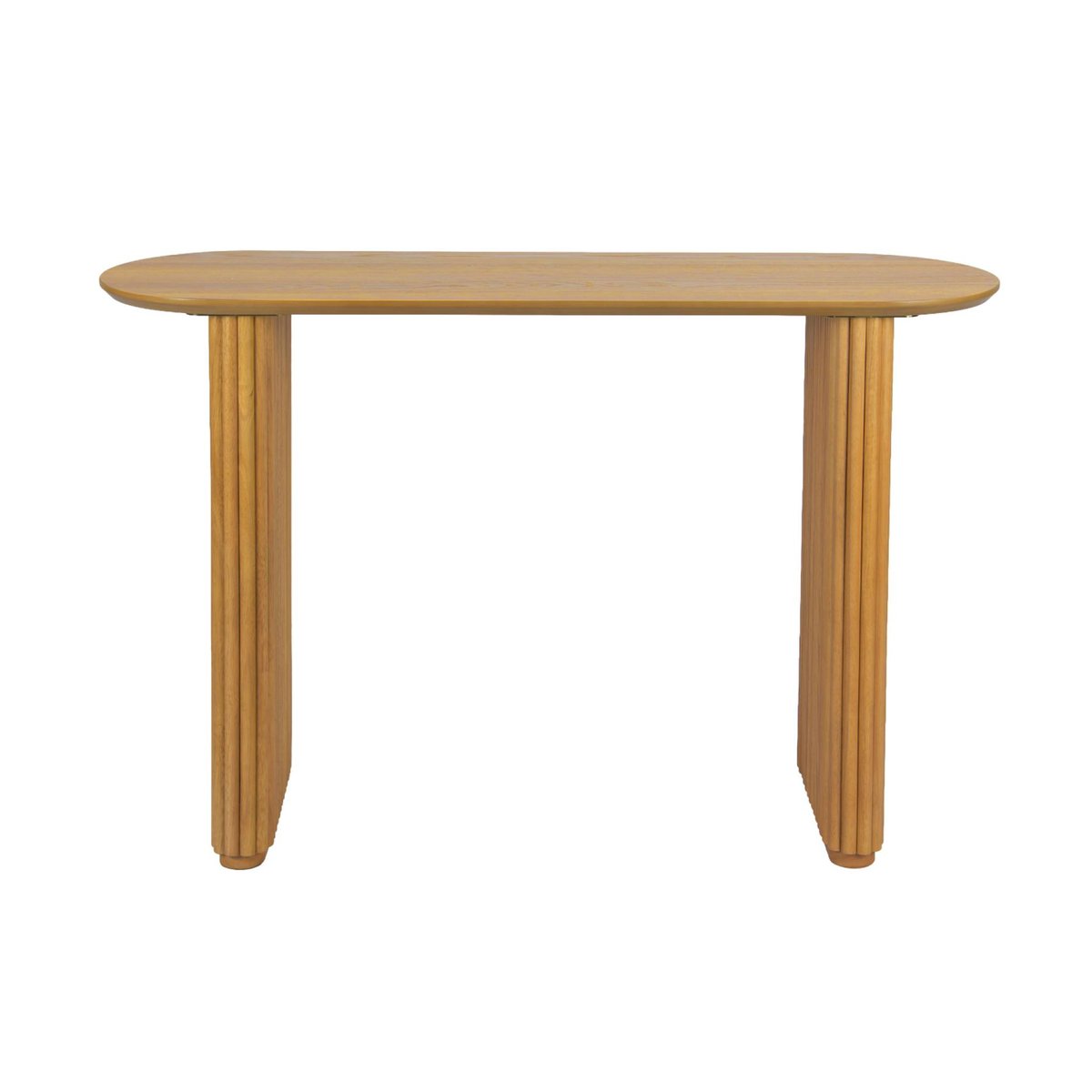 Console ovale bois d'hévéa placage chêne GABRIELLE chêne, SWEEEK