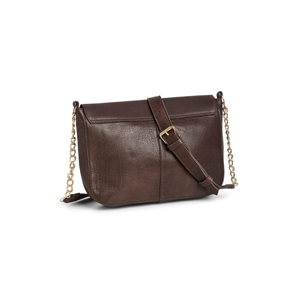Sac à main en cuir, Grainna marron foncé, PIECES