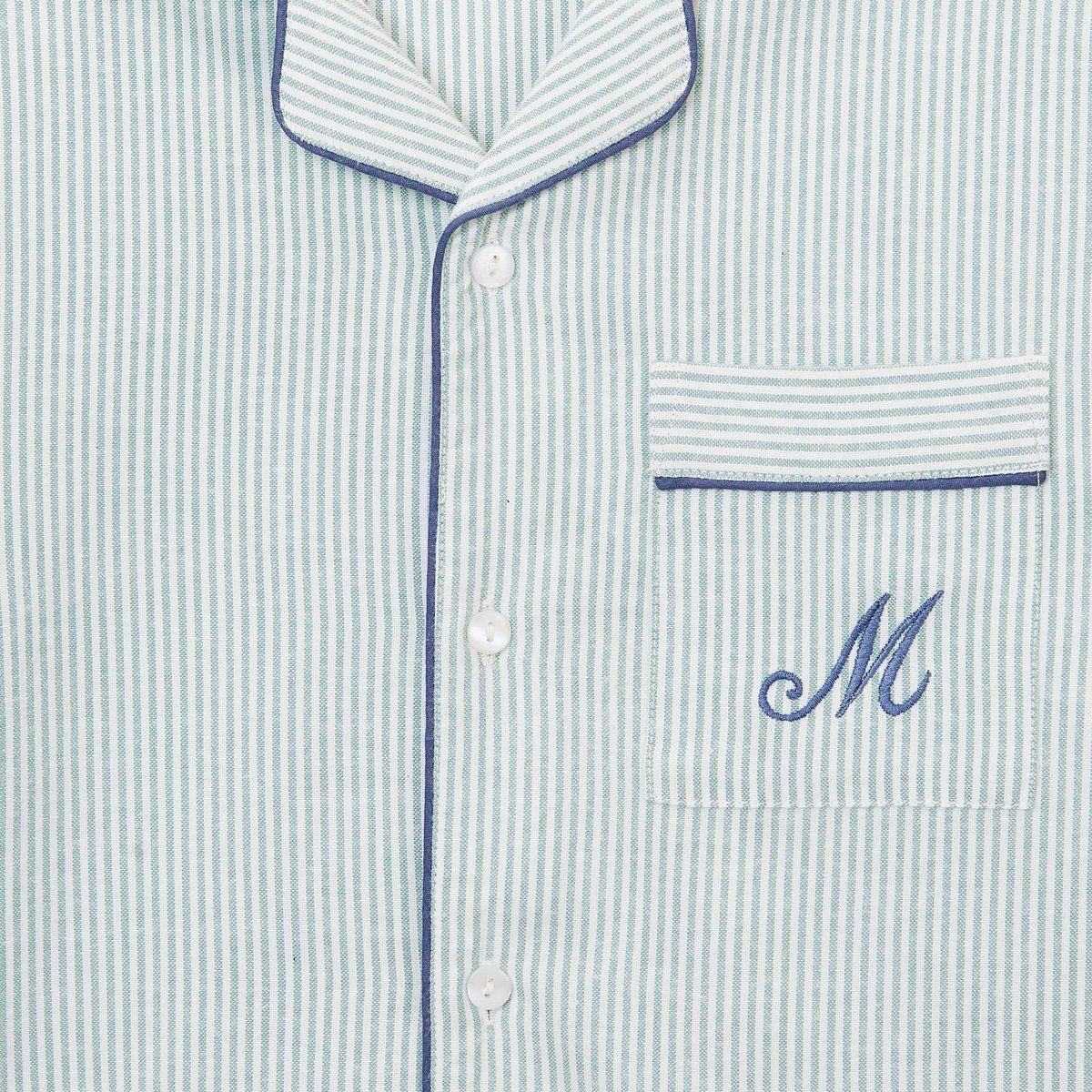 Pyjama en coton rayé abysse, MONOPRIX