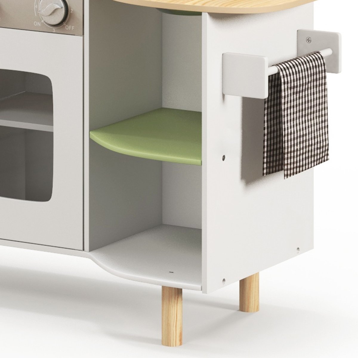 Ensemble de cuisine pour enfants Bois Blanc blanc, vert, AIYAPLAY