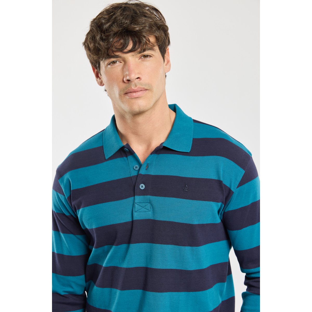 Polo rayé - coton bleu glacial/navire, ARMOR-LUX