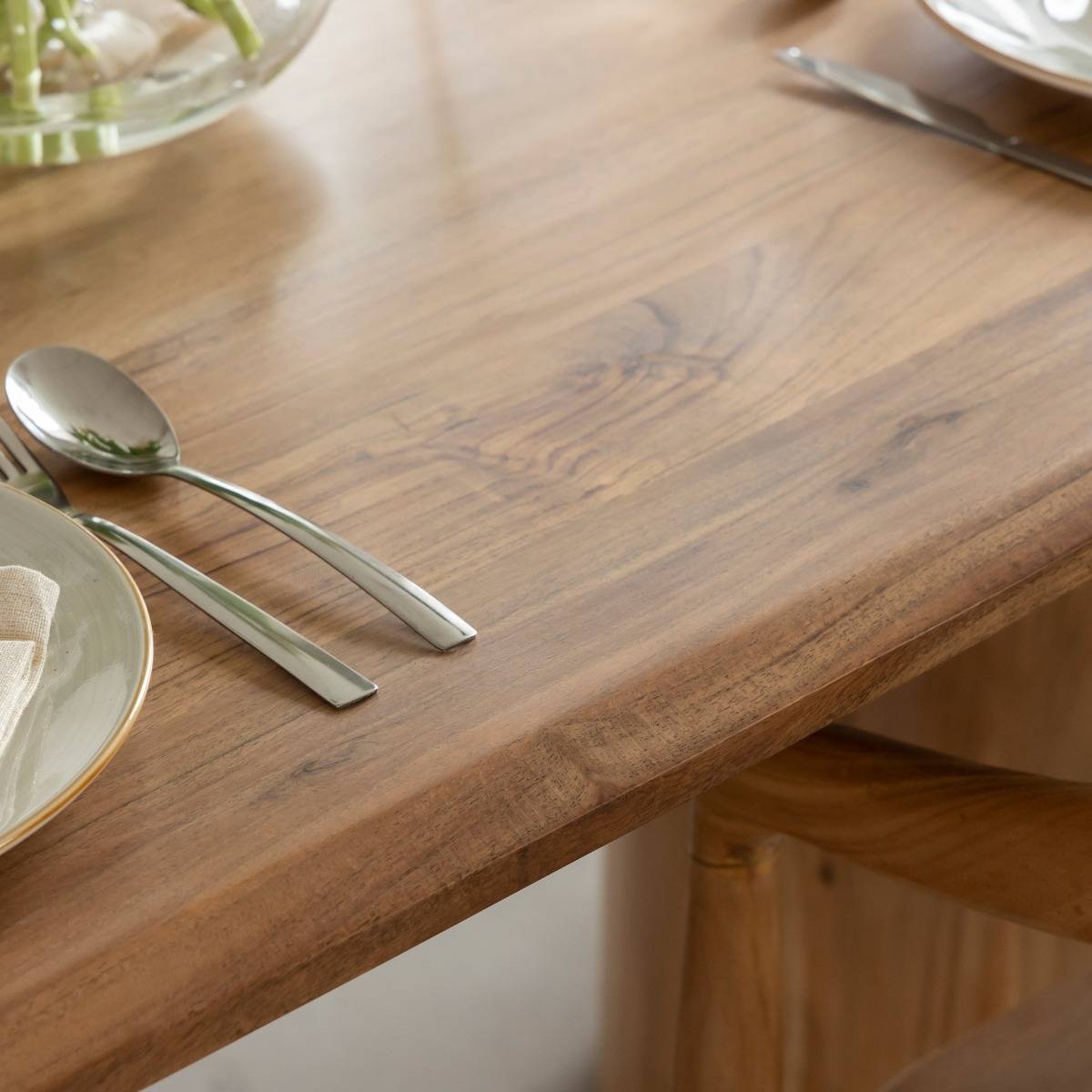 Table à manger en bois d'acacia ANAÉ bois clair, MADE IN MEUBLES